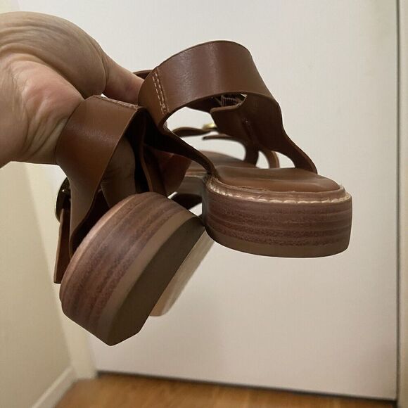 EVERLANE dark brown leather buckle strap sandals size US 7 - Picture 4 of 9